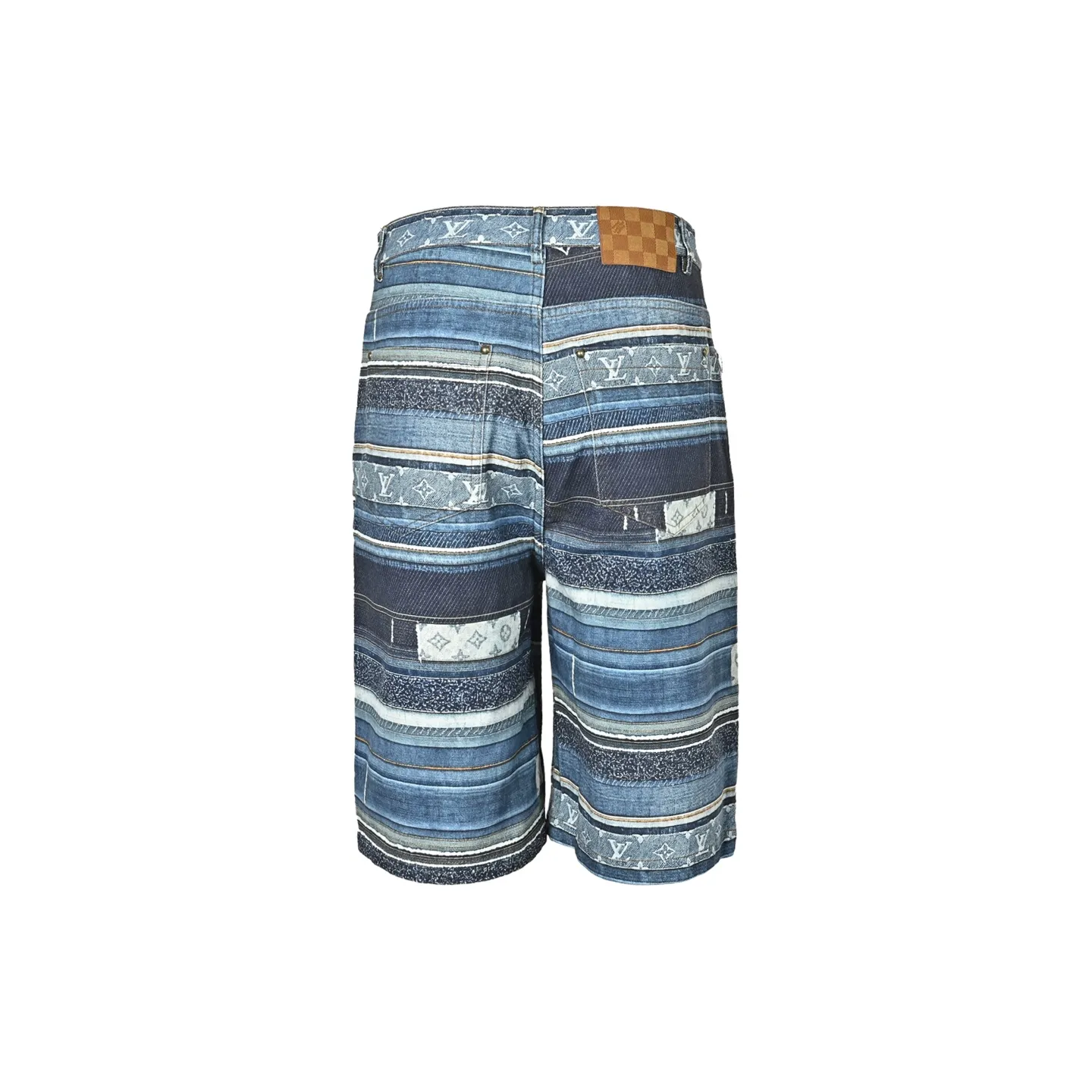 Louis Vuitton/Louis Vuitton presbyopic patchwork striped denim shorts